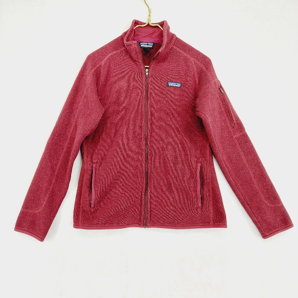 Patagonia Better Sweater Women's Fleece Jacket Burgundy Red Winter Ski Top P4032